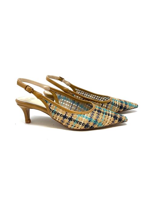 Slingback donna in raffia IL LACCIO | 442RAFIACAMEL AQUA